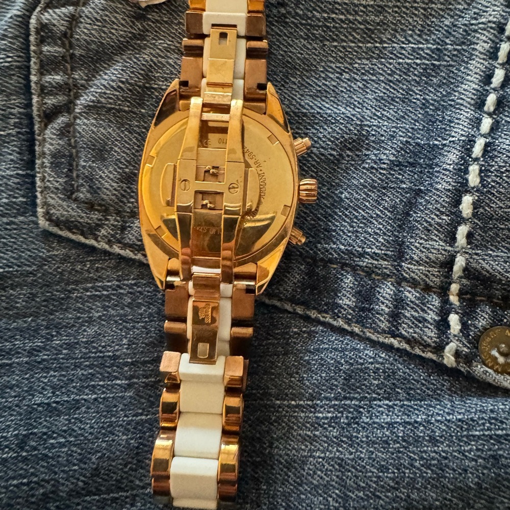Emporio Armani rose, gold, and white watch - Picture 7 of 13